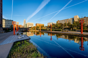 Jet Streams Over Gene Leahy Mall Pond