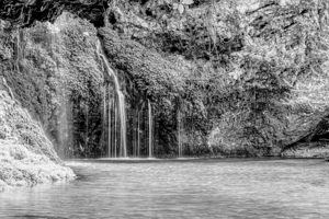 Soothing Waters At Dripping Springs Grayscale