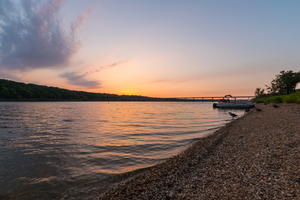 Pomme de Terre Pontoon Geese Sunset