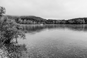 Early Morning Fishing Table Rock Lake Grayscale