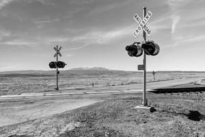 Old Cisco Highway Utah Railroad Crossing Grayscale