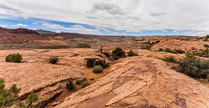 Slickrock Mounds Arches National Park Pano