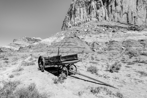 Rusty Old Wagon Capitol Reef National Park Grayscale