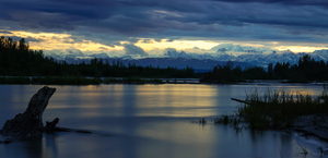Pano Alaska Midnight Sunset
