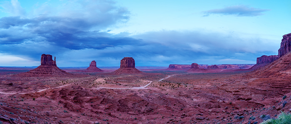 Evening At Monument Valley Pano Print