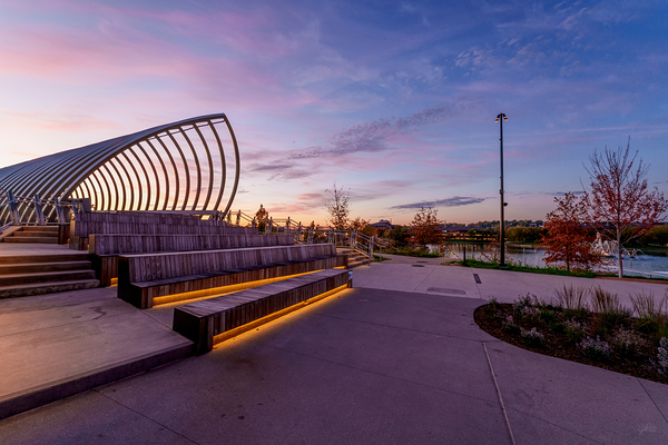 Purple Morning Omaha Riverfront Print