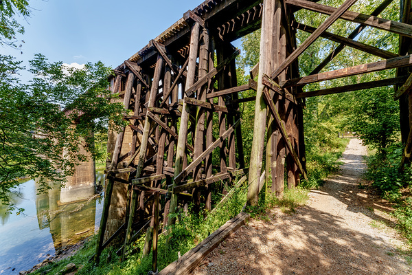 Path Under Old Railroad Bridge Print