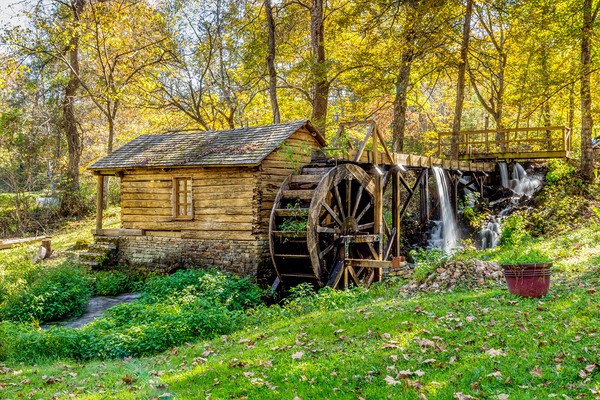 Rustic Charm Of Reeds Spring Mill Print