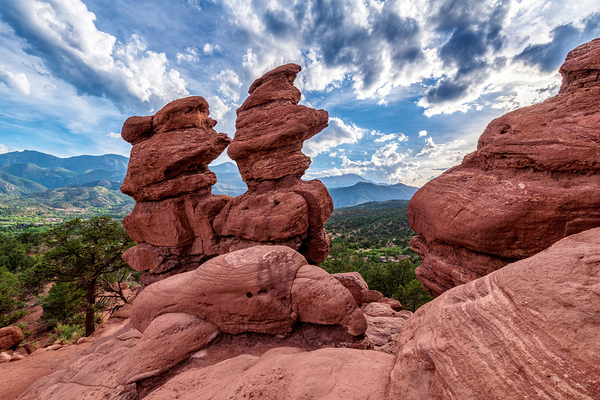 Siamese Twins Rock Formations Evening Print