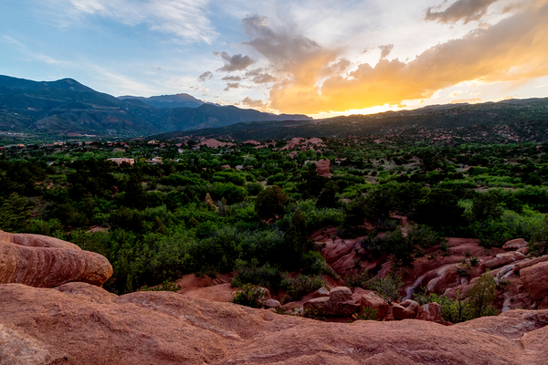 Golden Sunset By Pikes Peak Print