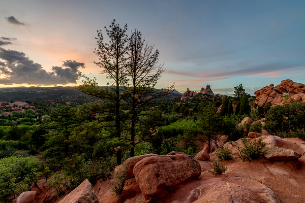 Garden Of Gods Colorado Hiking Sunset Print