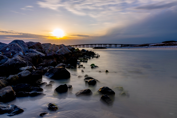 Destin Rock Jetty Smooth Sunset Print