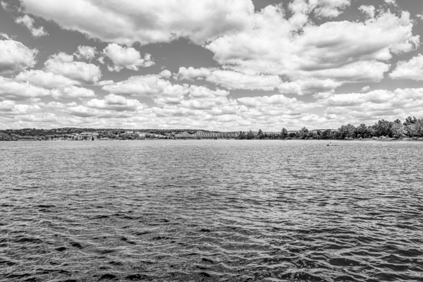 Kimberling City Bridge And Table Rock Lake Grayscale Print