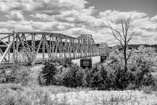 Kimberling City Bridge Missouri Grayscale Print