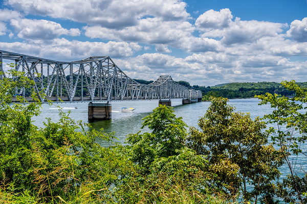 Boats Under Kimberling City Bridge Print