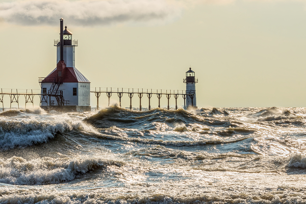 Golden Moment St Joseph Lighthouse Print