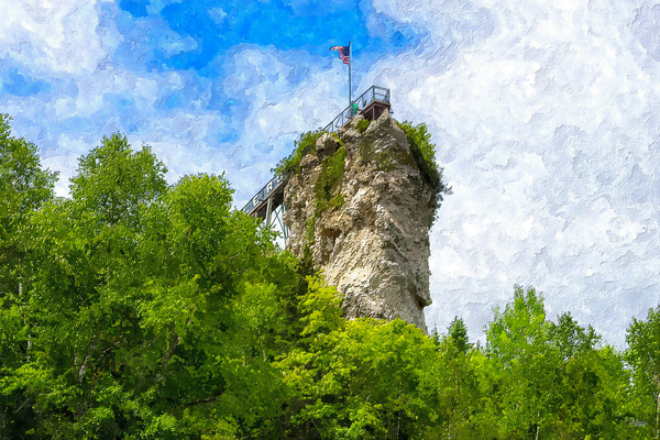 Castle Rock Michigan Painterly Print