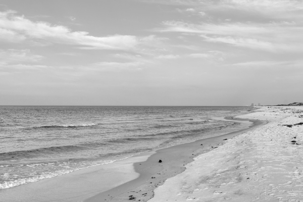 Florida Gulf Coast Peacefulness Grayscale Print