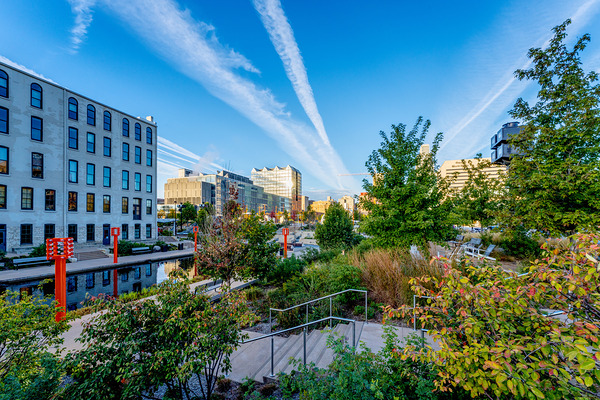 Contrails Over Gene Leahy Mall Park Print