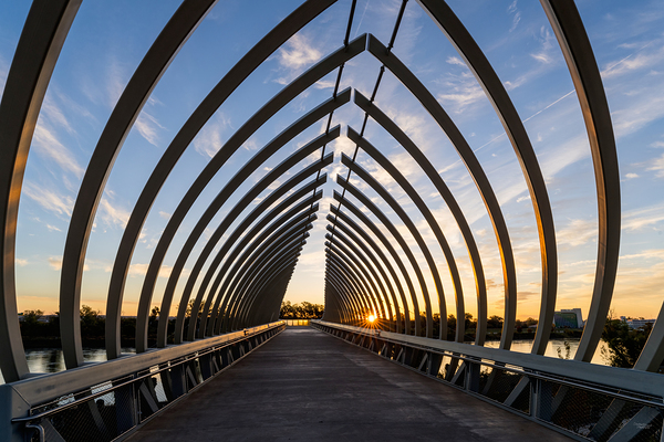 Sun Star Sunrise Throuh Farnam Pier Print