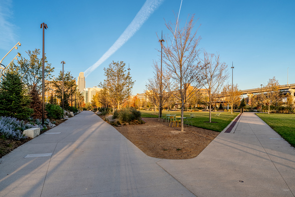 Omaha Riverfront Park Sidewalk Split Print