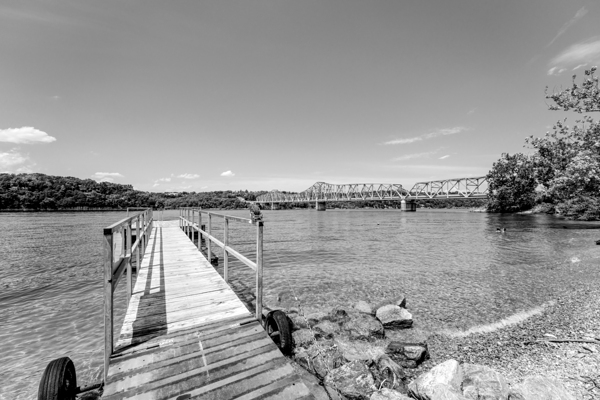 Shell Knob Bridge and Dock Grayscale by Jennifer White