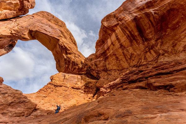 Climbing Middle Of Double Arch by Jennifer White