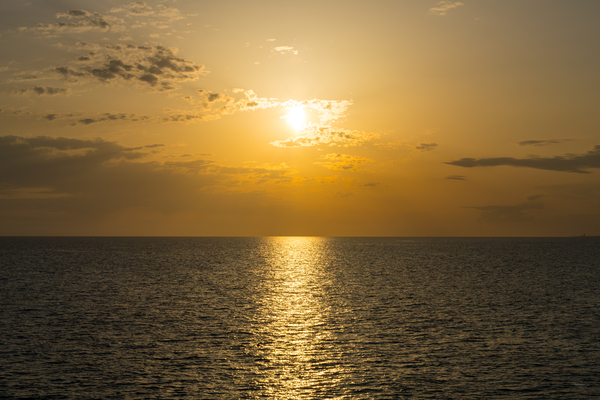 Gulf Of Mexico Centered Golden Sunset Print