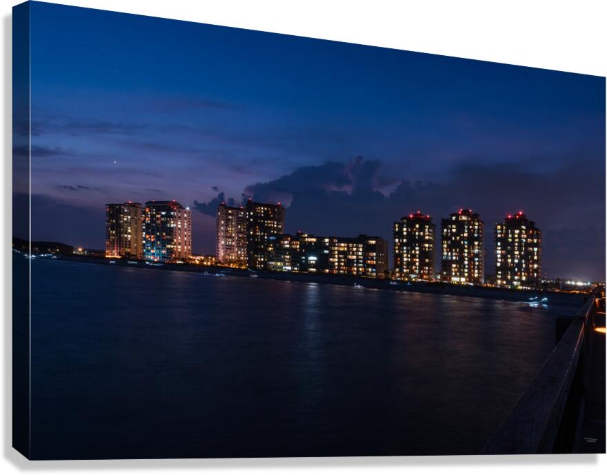 Navarre Beach Skyline Night Canvas Print