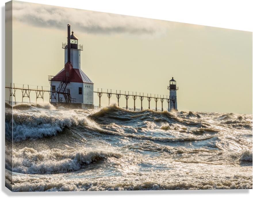 Golden Moment St Joseph Lighthouse Canvas Print