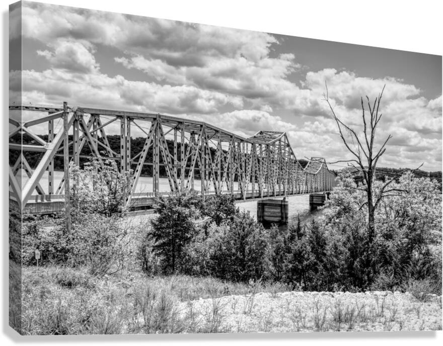 Kimberling City Bridge Missouri Grayscale Canvas Print