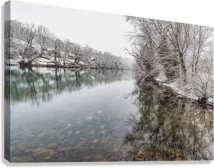 Snowing At The Finley River Canvas Print
