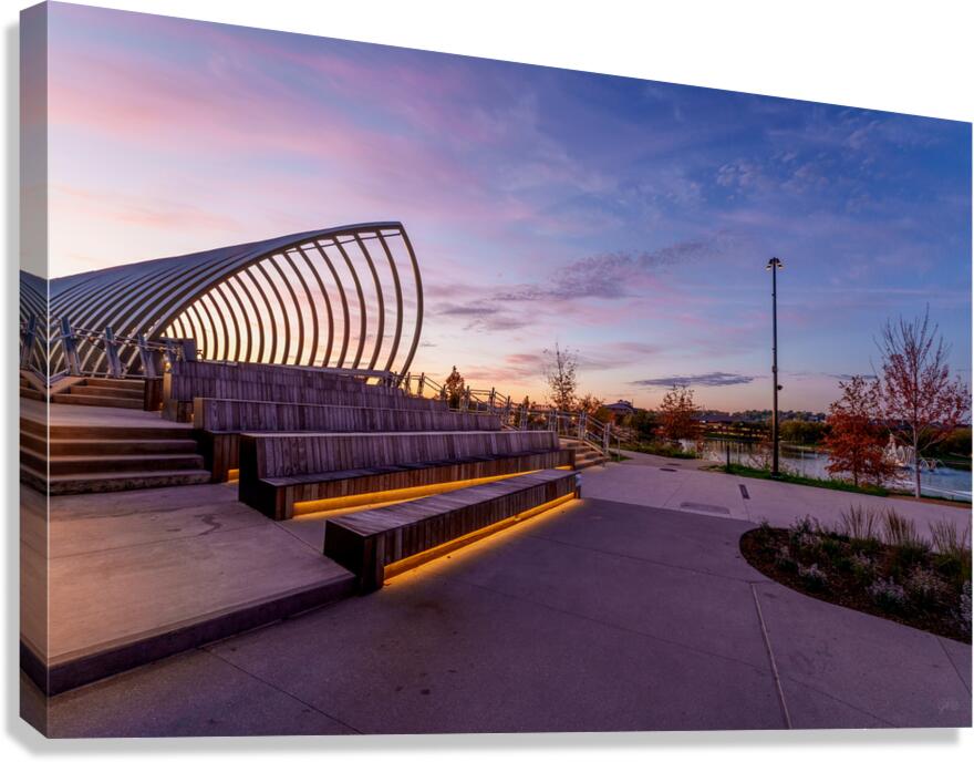 Purple Morning Omaha Riverfront Canvas Print