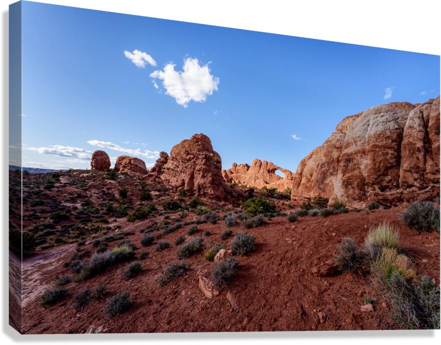 Sun Lit Skyline Arch Utah Canvas Print