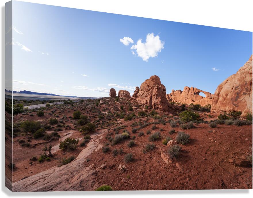 Arches Skyline Arch And Road Canvas Print