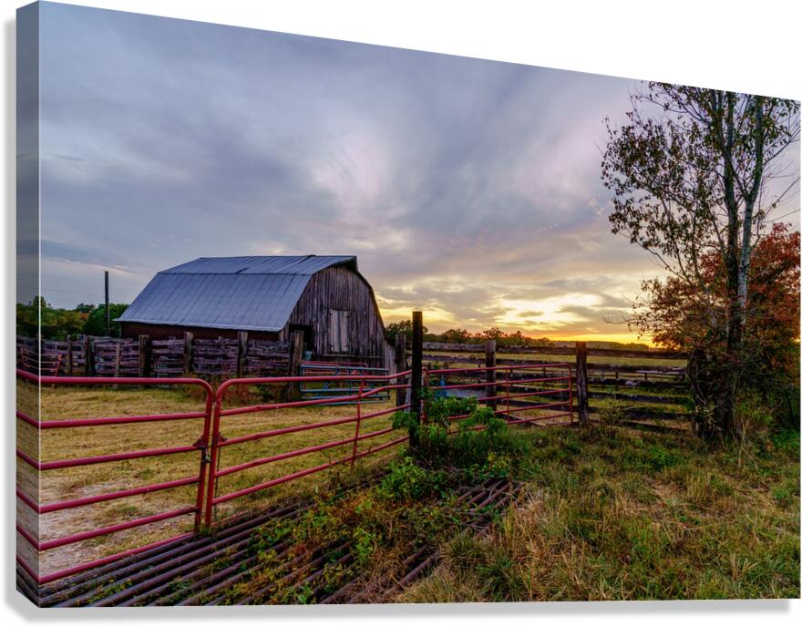 Ozarks Barn October Sunset Canvas Print