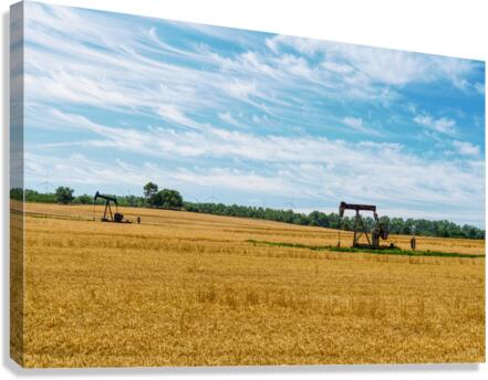 Two Oil Pumpjacks Canvas Print