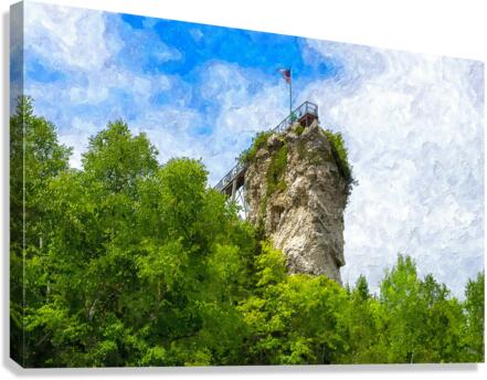 Castle Rock Michigan Painterly Canvas Print