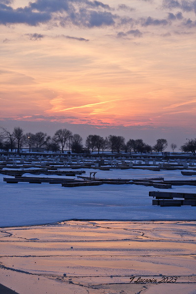 Winter Montrose Harbor Chicago IL Print