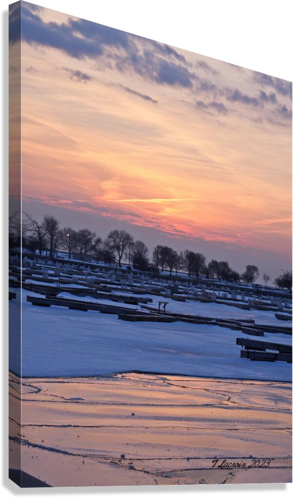 Winter Montrose Harbor Chicago IL Canvas Print