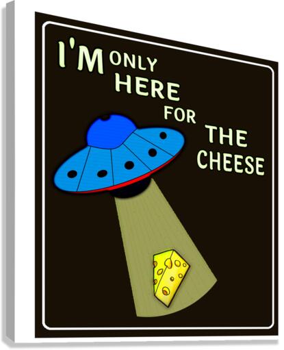 Alien loves cheese Canvas Print