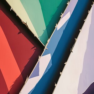 a striking abstract composition featuring large a