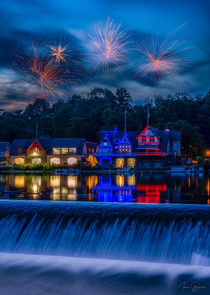 Boathouse Row on the Fourth by Imma Barrera