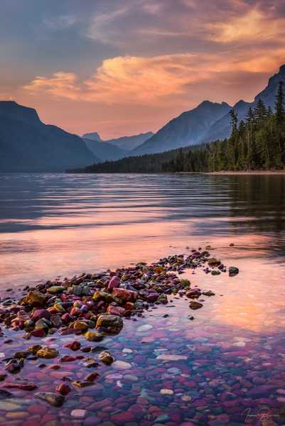 Lake McDonalds Rocks  Print