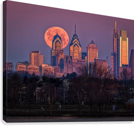 Moon over Philly 2  Canvas Print