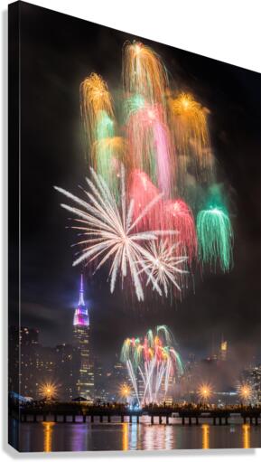 Fireworks and the city  Canvas Print