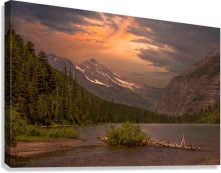 Avalanche at golden hour  Canvas Print
