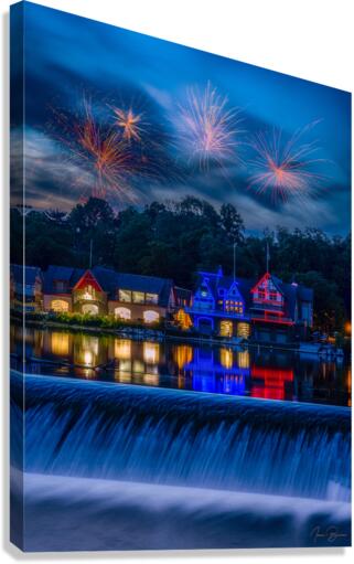 Boathouse Row on the Fourth  Canvas Print