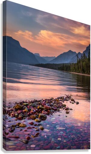 Lake McDonalds Rocks  Canvas Print