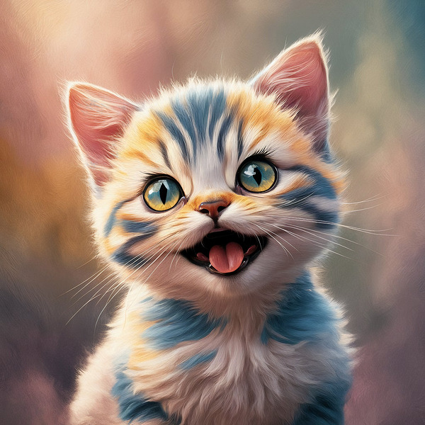 Cute drawing of strangely cute kittens Print